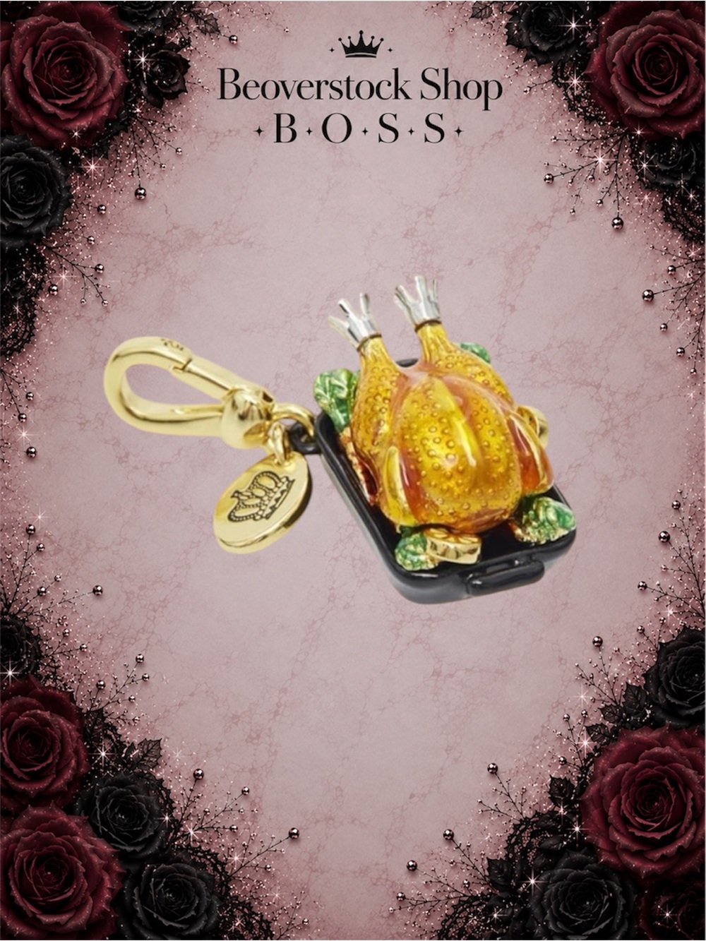 Vintage Juicy Couture Roasted Turkey Retro Aesthetic Bracelet Charm - Picture 3 of 4